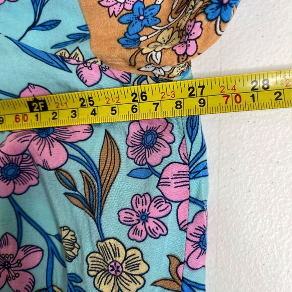 GiGiO Plus Boho Floral Lace Front Tie Flutter Sleeve Top Women 2XL Flowy Rayon - Picture 10 of 12